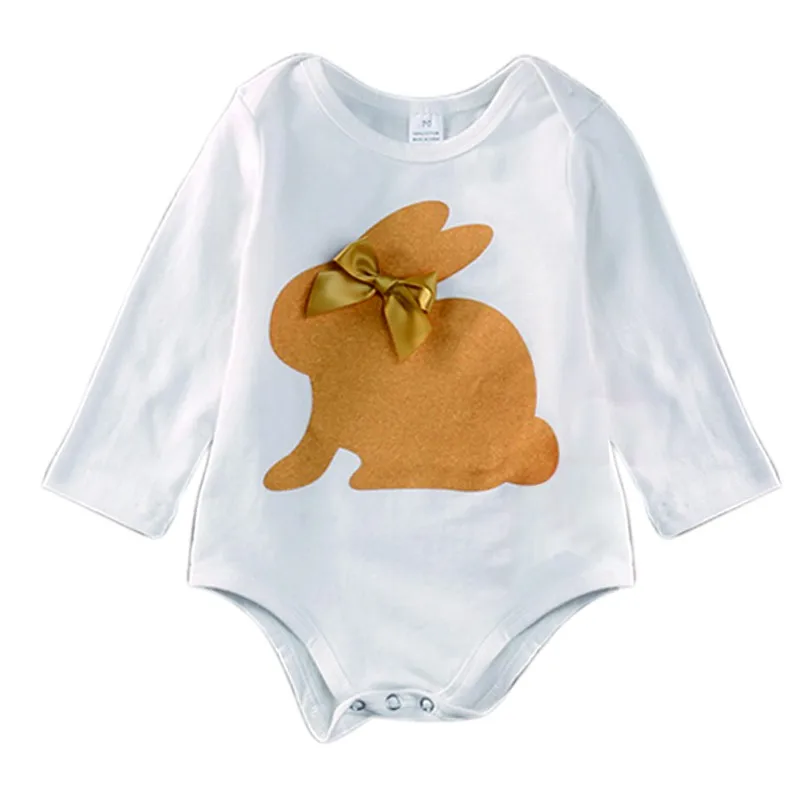 3 шт./компл. новорожденных летнее платье для маленьких девочек с милым кроликом из мультфильма; головная повязка с принтом+ комбинезон с длинными рукавами+ штаны, комплекты, комплект одежды для 0-18 м