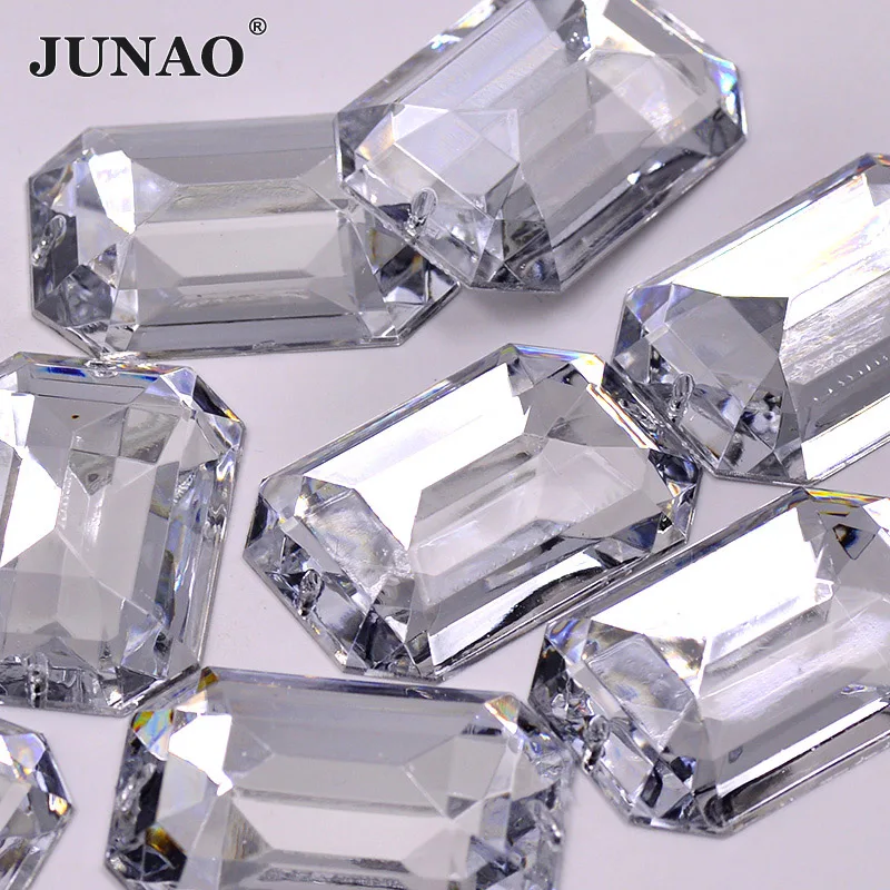 JUNAO 30x40 мм большие прозрачные кристаллы из горного хрусталя аппликация шитье