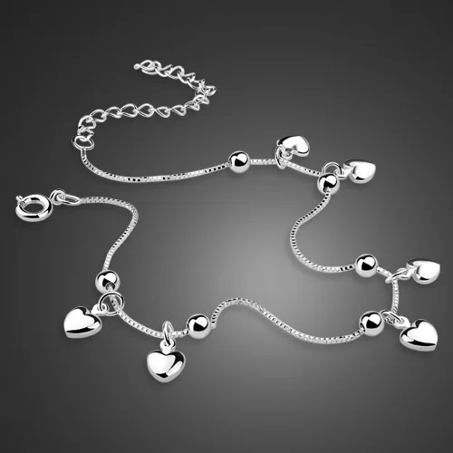 

925 sterling silver chains for women Lovely simple love pendant silver chains Necessary summer collocation ornaments Gift giving