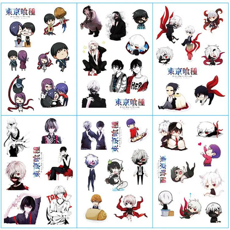 

6pcs/set Hot sale cool Tokyo Ghoul Stickers Scrapbooking Stick Label Diary Album Stickers Classic Toy for Kids gift