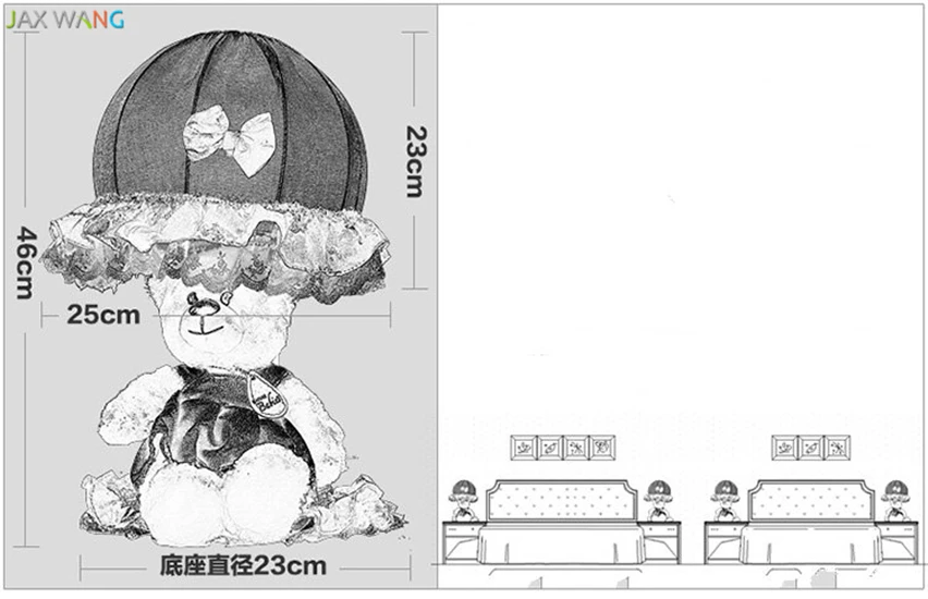 Кружевная ткань, настольная лампа с медведем, светодиодная Милая настольная лампа принцессы для детской комнаты, спальни, прикроватные лампы Освещение для дома, подарок для детей