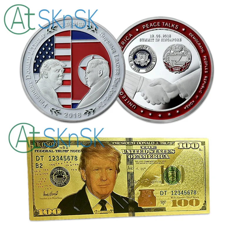 100PC 2020 Donald Trump Commemorative Coin President Paper Banknote Non-currency 