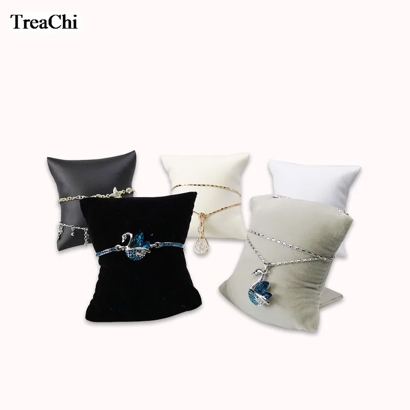 Box Pillows Bracelets Pillow Cushion Bracelet Stand Velvet Pillow