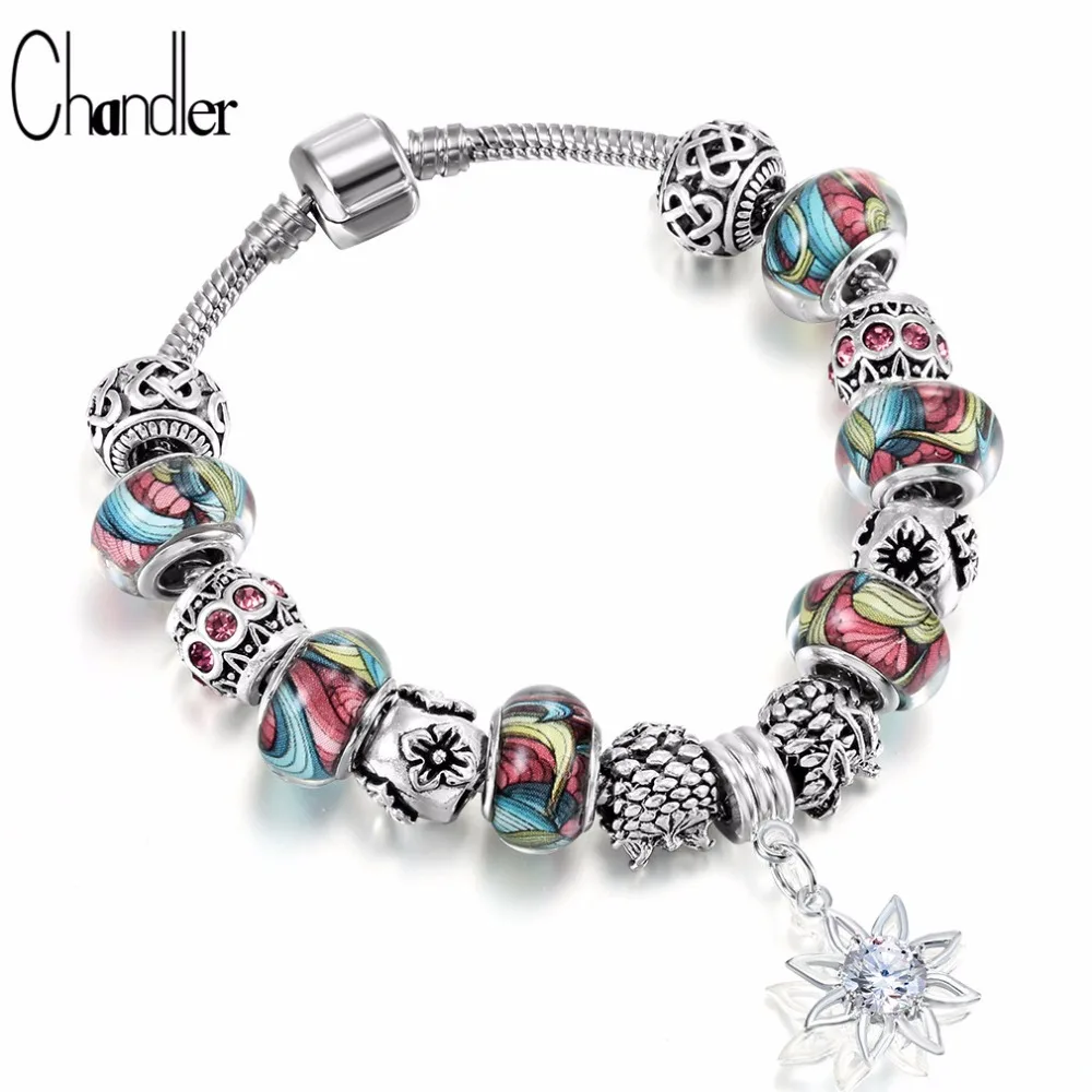 Женский прозрачный браслет Chandler Boho из смолы и бисера Хрустальный Подсолнух