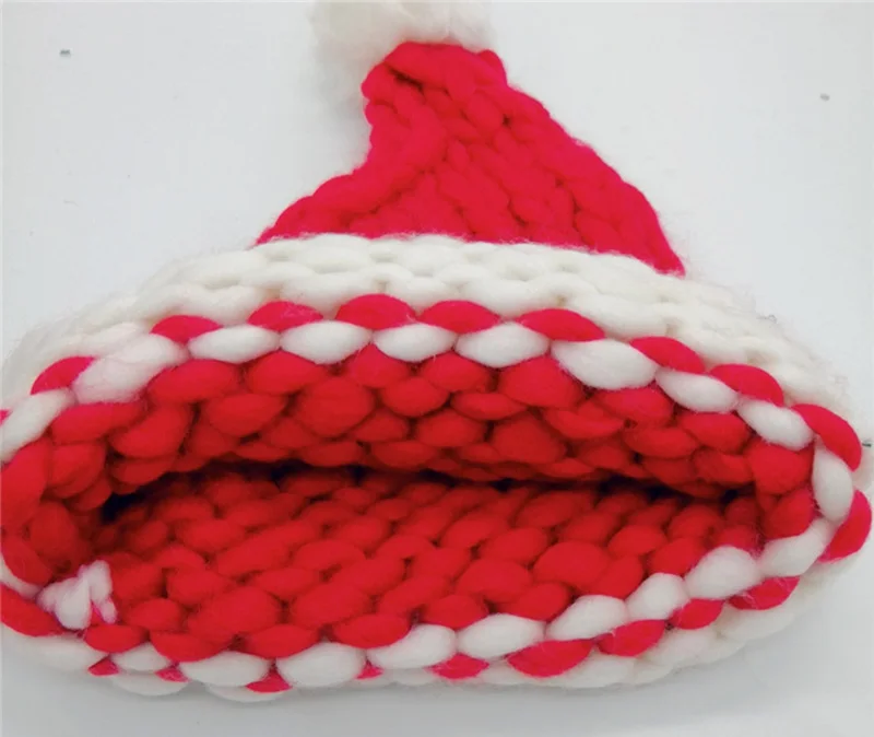 Рождественская вязаная шапка осень зима теплая ручная вязка шапка Санта Клауса для взрослых детей длинный хвост шерсть вязаная Рождественская шапка NMR0119