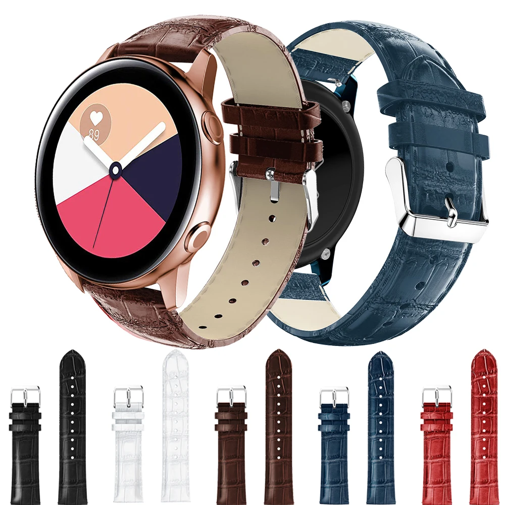 Ремешок кожаный для Samsung Galaxy Watch Active 2 1 браслет 42 мм 20 мм|Ремешки часов| |