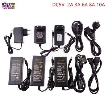 

AC100-240V to DC 5V 2A 3A 6A 8A 10A LED power supply Adapter For ws2813 /ws2801/ ws2812b 8806 LED Strip DC5V led transformers