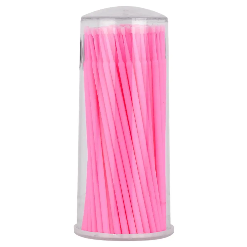 100 шт Профессиональные портативные одноразовые ватные палочки 3 цвета для наращивания ресниц клей для удаления палочки ватные палочки инструмент для макияжа - Цвет: Розовый