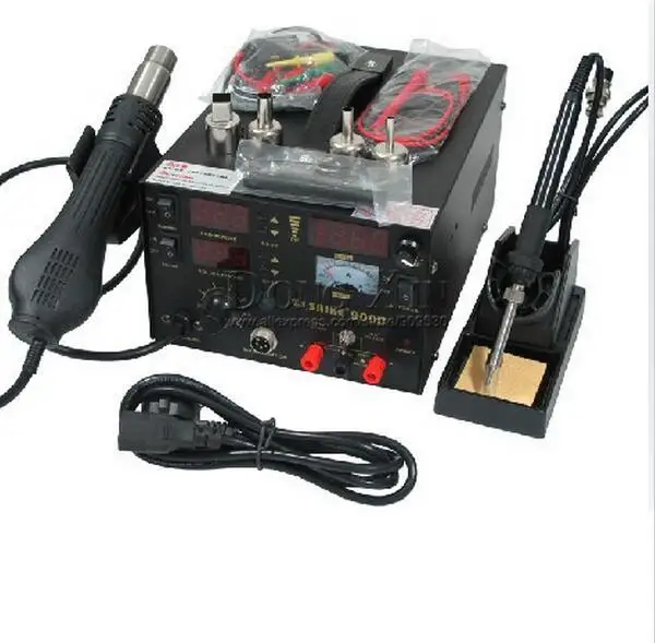 DHL 3in1 saike 909D паяльная станция, пистолет с горячим воздухом, 110 V/220 V/700 W паяльник для подключения к saike 909d пайки машины 3 in1