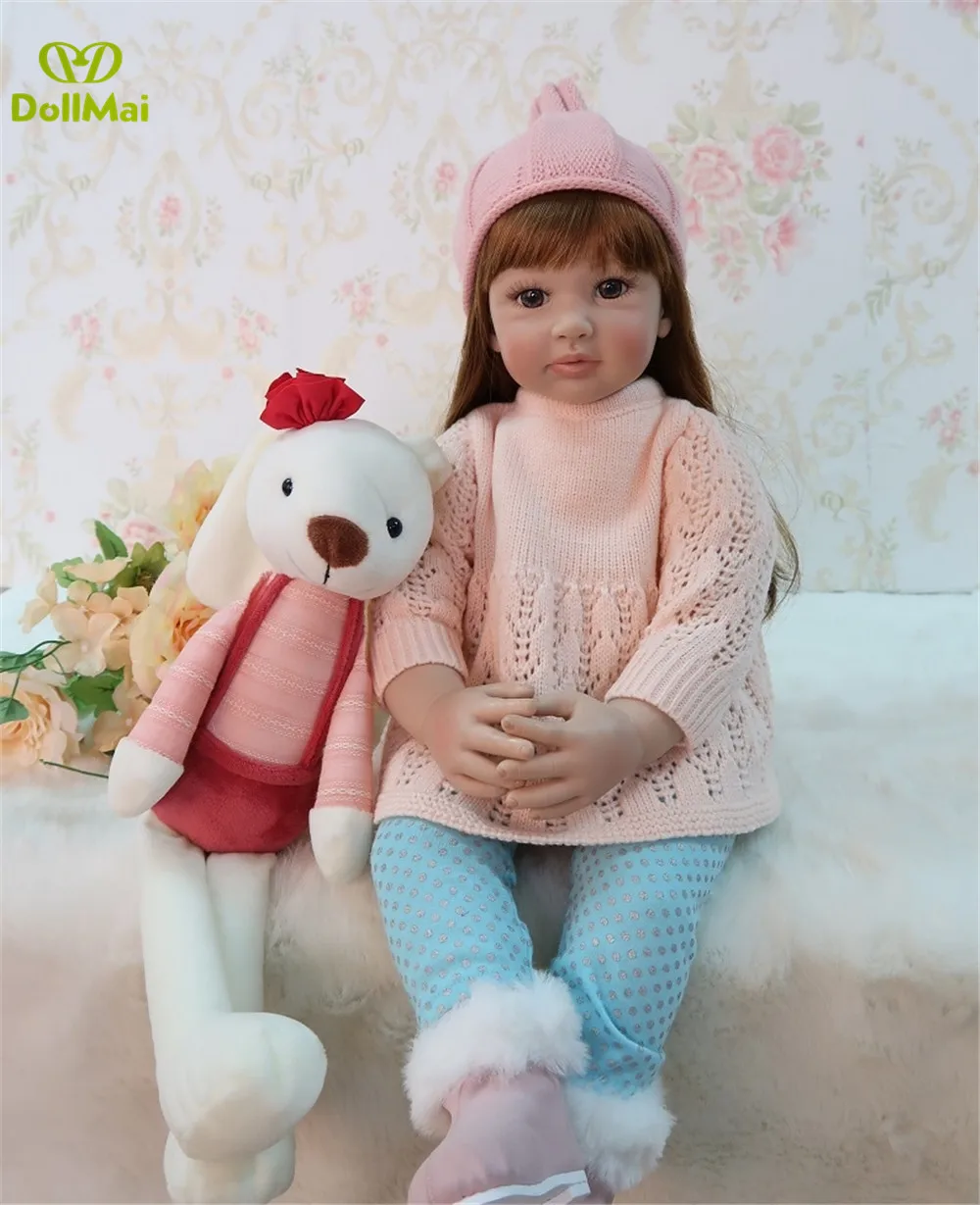 60 см Силиконовая виниловая кукла-Реборн, игрушки, реалистичные Игрушки для маленьких девочек, подарок принцессы, куклы, эксклюзивная модель, Bebes Reborn menina
