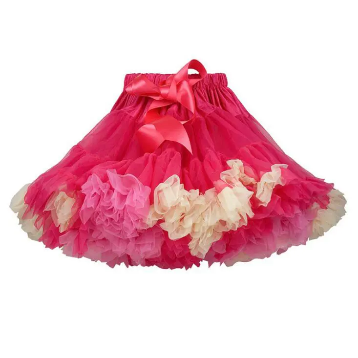 Женская Подростковая мини-юбка, размеры s, m, l, шифоновая балетная одежда с рюшами, летняя женская юбка-пачка, Женская юбка для взрослых - Цвет: Многоцветный