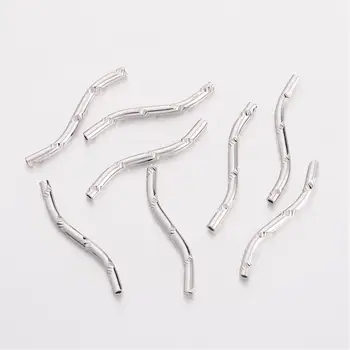 

Brass Tube Beads, Curved, Platinum Color, Nickel Free, about 1.5mm wide, 21mm long, hole: 0.5mm