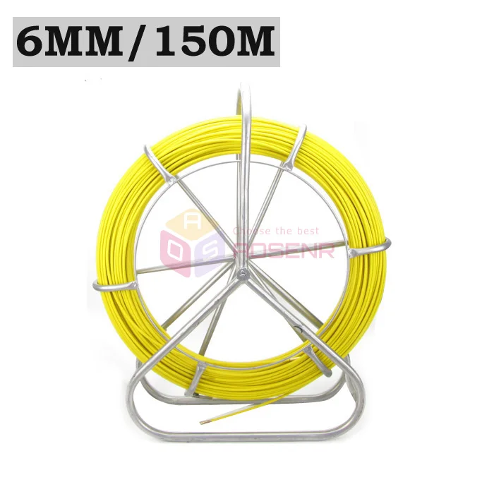 

Fish Tape Electric Reel Fiberglass Wire Cable Running Rod Duct Rodder Fishtape Puller 6mm for Telecom Wall and Floor Conduit