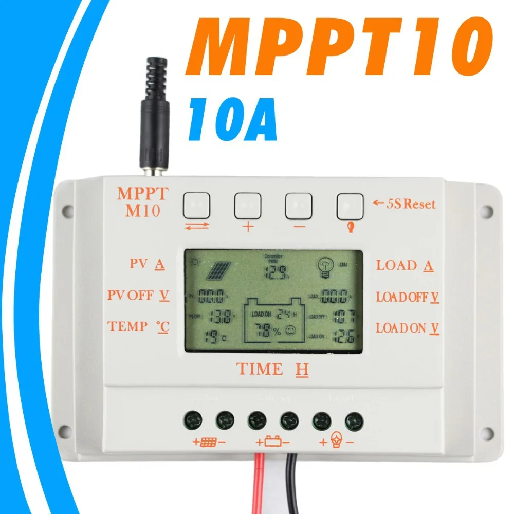 

10A Solar Charger 12V Solar Panel Battery Regulator Charge Controller LCD Display Dual Timer Function M10 250W Solar Panels M10