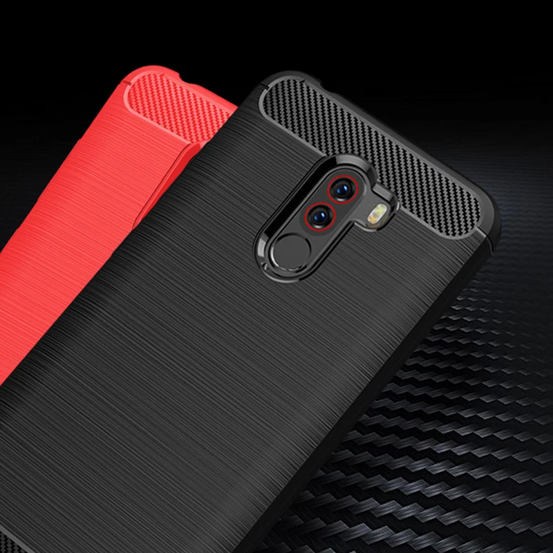 

For Xiaomi pocophone f1 case Soft Silicone TPU Carbon Fiber Cover For Xioami poco f1 Case Couqe Fundas