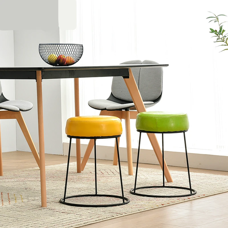 Creative Simple Iron Art Round Stool Household Dining Stool Living Room Leisure Sofa Stool Multipurpose Thicken Safe Makeup Seat Creative Simple Iron Art Round Stool Household Dining Stool Living Room Leisure Sofa Stool Multipurpose Thicken Safe Makeup Seat