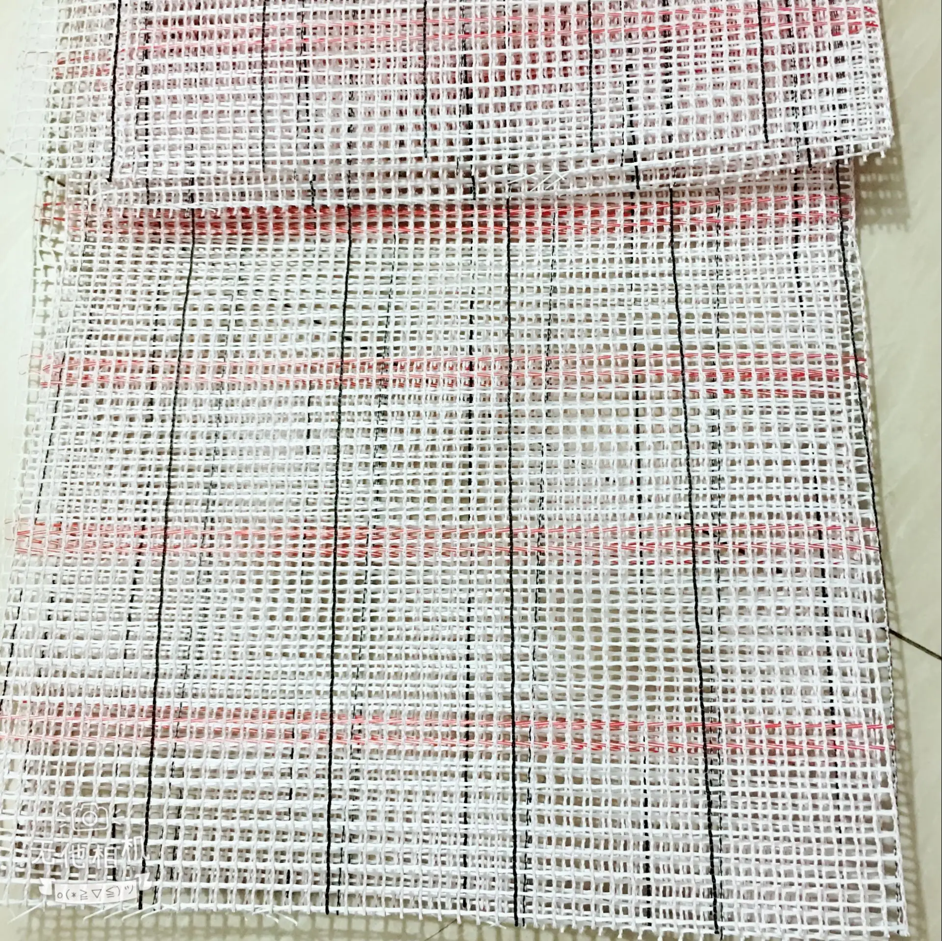 

oneroom with red grid FREE Shipping Top Quality Latch Hook Rug Canvas Fabric for DIY embroidery Carpet Rug Making , any size