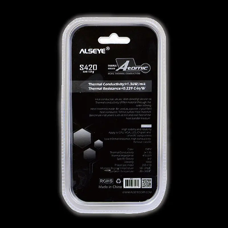 ALSEYE S420 (1 г) термопаста пасту для компьютера CPU cooler/Алюминиевый радиатор/cpu