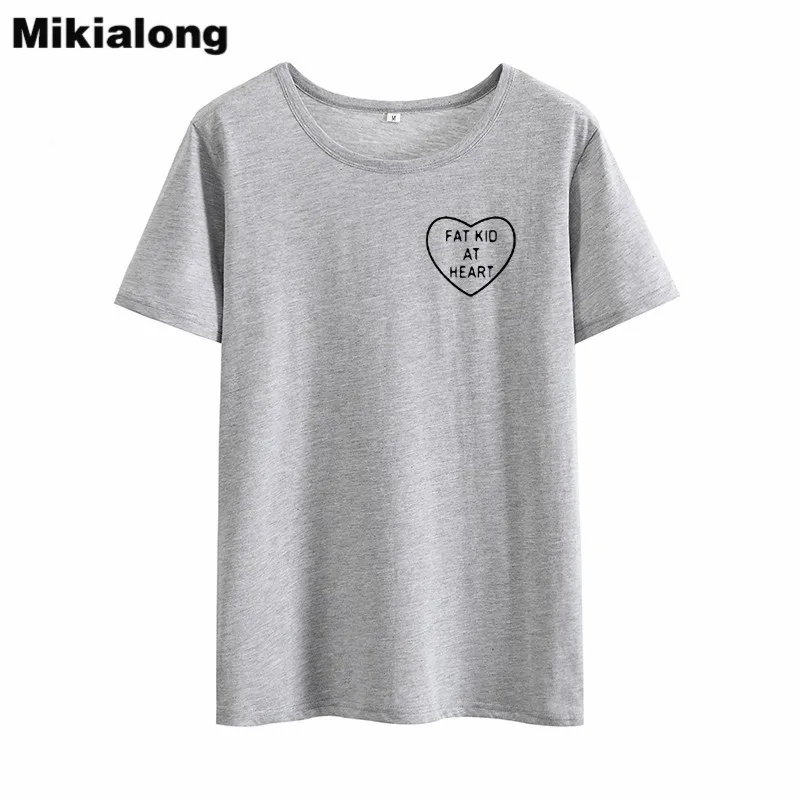 Футболка Mikialing At Heart Pocket Harajuku женская топ лето 2018 базовая футболка с принтом