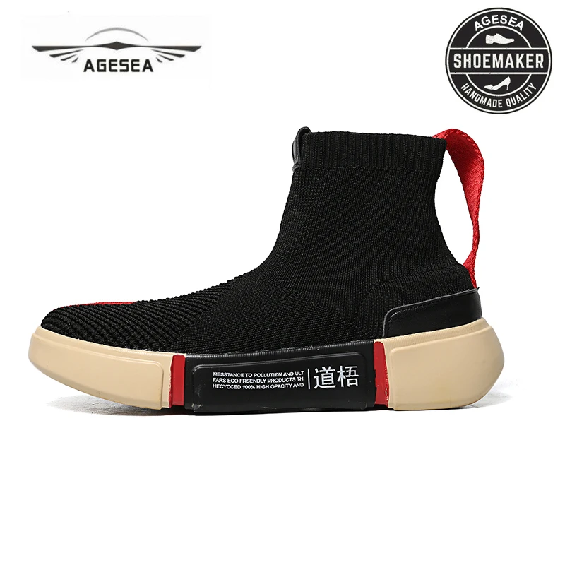 

AGESEA 2018 Spring New Fashion High Help Socks Casual Shoes Fashion Men's Comfort Breathable Shoes Hot Men's Shoes AJL-WOW6D8888