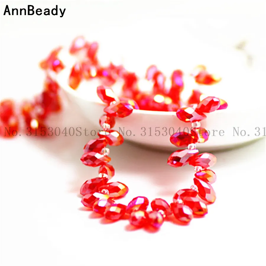 Buy 96pcs red ab Color 12mm Waterdrop Crystal Beads