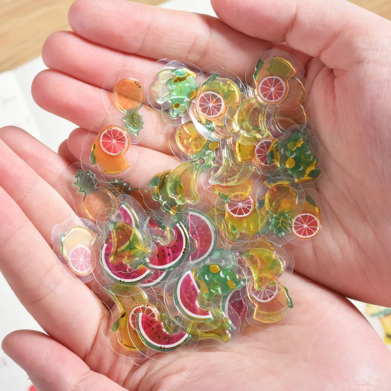 لطيف ملصقا Kawaii Diy دفتر ملصقات هاتف محمول شفافة الزخرفية PVC الأصالة القرطاسية ملصق كريستال