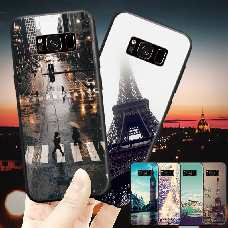 

Artistic Famous Paris Eiffel Tower Pattern Cover for Samsung Galaxy A3 A5 A8 J3 J5 J7 2015 2016 2017 2018 Black Hard Phone Case