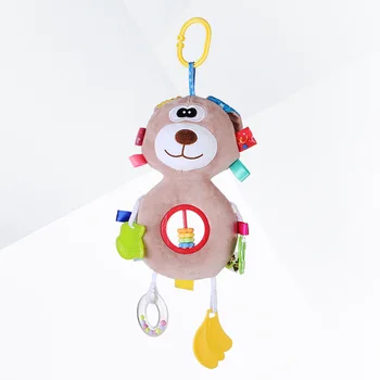 

Ring Rattle Animal Adorable Soft Lovely Doll Hand Stick Plush Cartoon Toy Ring Rattle Teether for Baby Children
