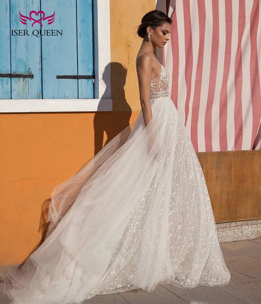 2019 Mid East Fashion Tulle Pearl Crystal Bride Wedding Dresses