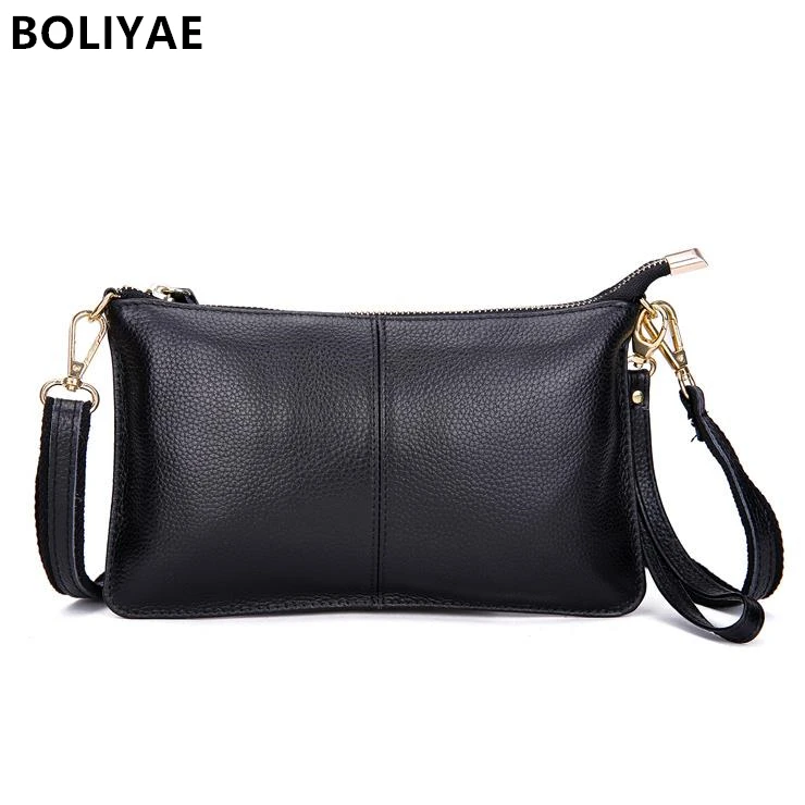 

BOLIYAE Genuine Leather Crossbody bag Women's fashion Shoulder Bags Multipurpose Evening bag Wristlets bag