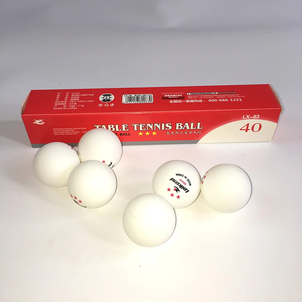 6pcs/pack 1 2 3 Star Level 40mm 2.7g Table Tennis Balls Ping pong Ball