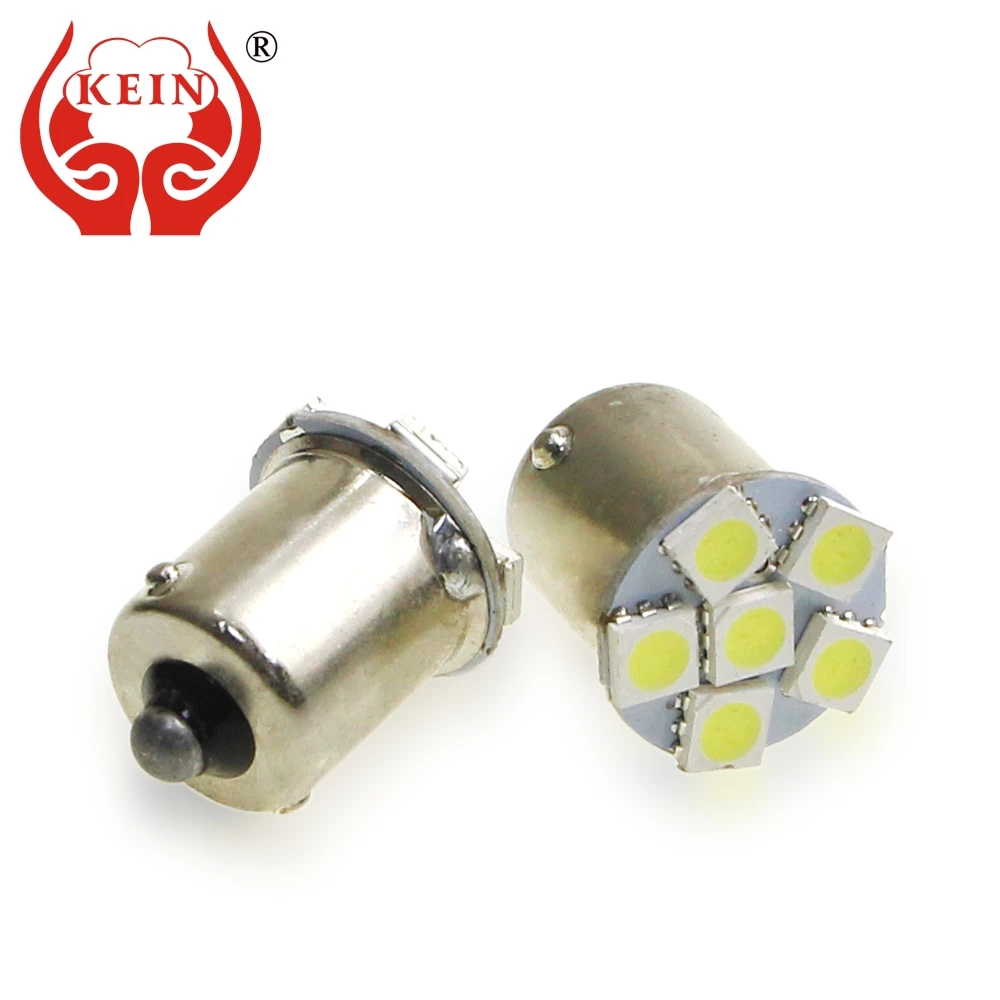 

KEIN 8PCS P21W 1156 led ba15s car bulb 5050 6smd led Auto reverse tail backup rear DRL vehicle signal lights lamp 12V for Toyota