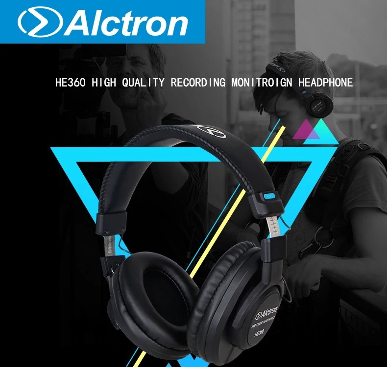 Alctron HE360 высококачественные студийные наушники с креплением на голову, портативные HIFI складные закрытые записывающие наушники для мониторинга