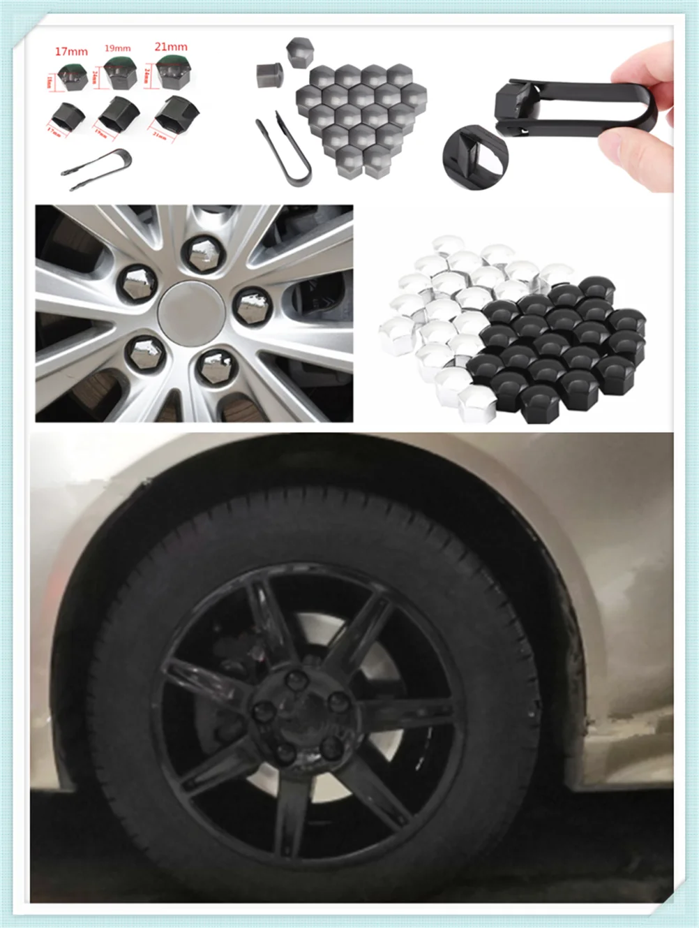 

auto shape 20pcs car wheel cover screw protector nut dustproof 17 19MM for Ford Taurus Mondeo Galaxy Falcon Everest S-MAX