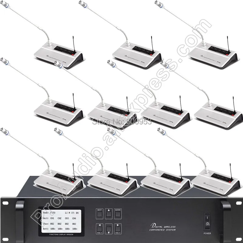 Micwl 1 President 18 Delegate Unit Wireless Gooseneck Desk