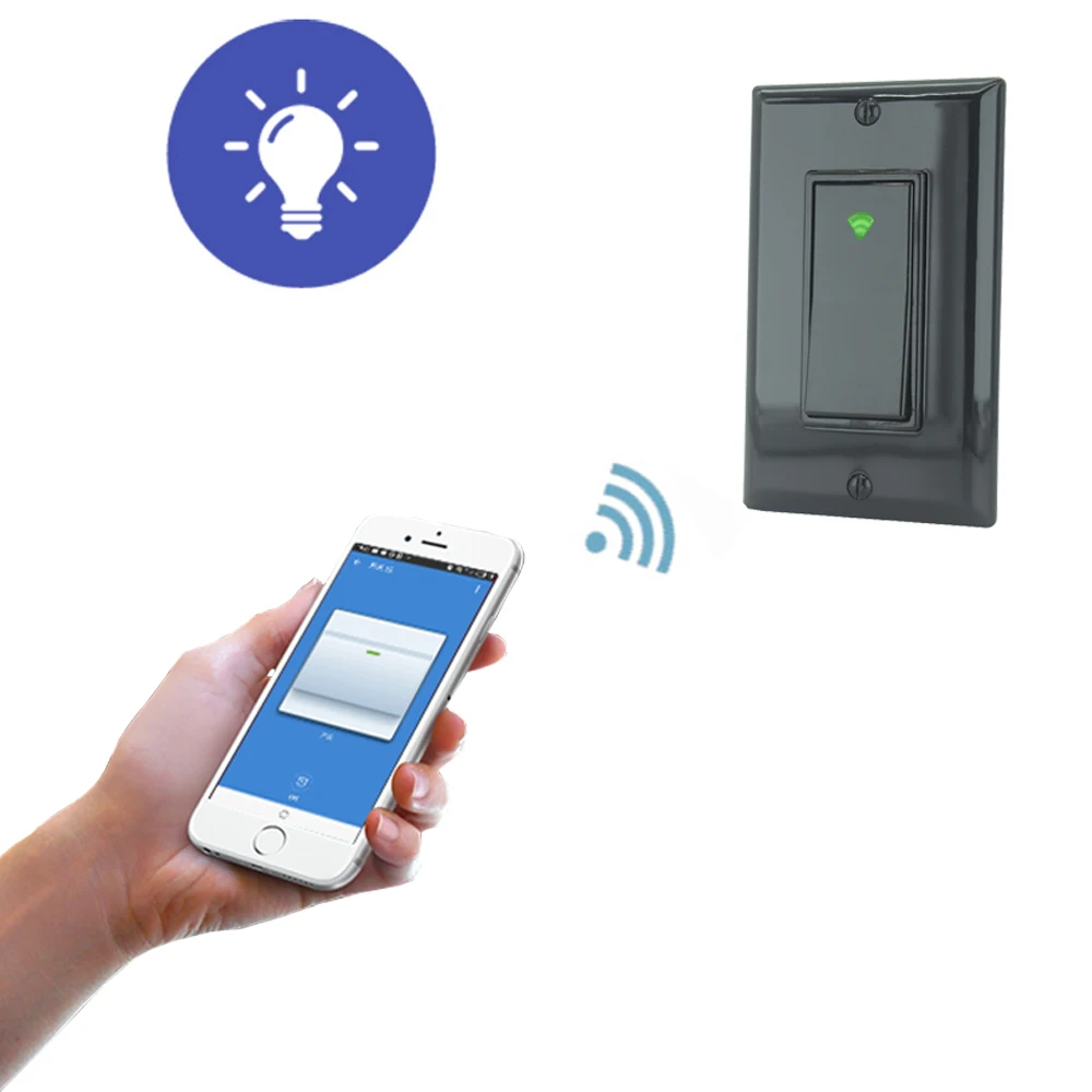 

Smart home wall Wifi Switch,15A Black WiFi Light Switch Works,Easy installation,App and Voice Control By Alexa and Google Home