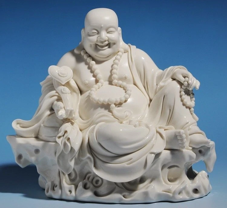 Китайская керамика белый фарфор Dehua богатство Ruyi счастливый Майтрейя Будда