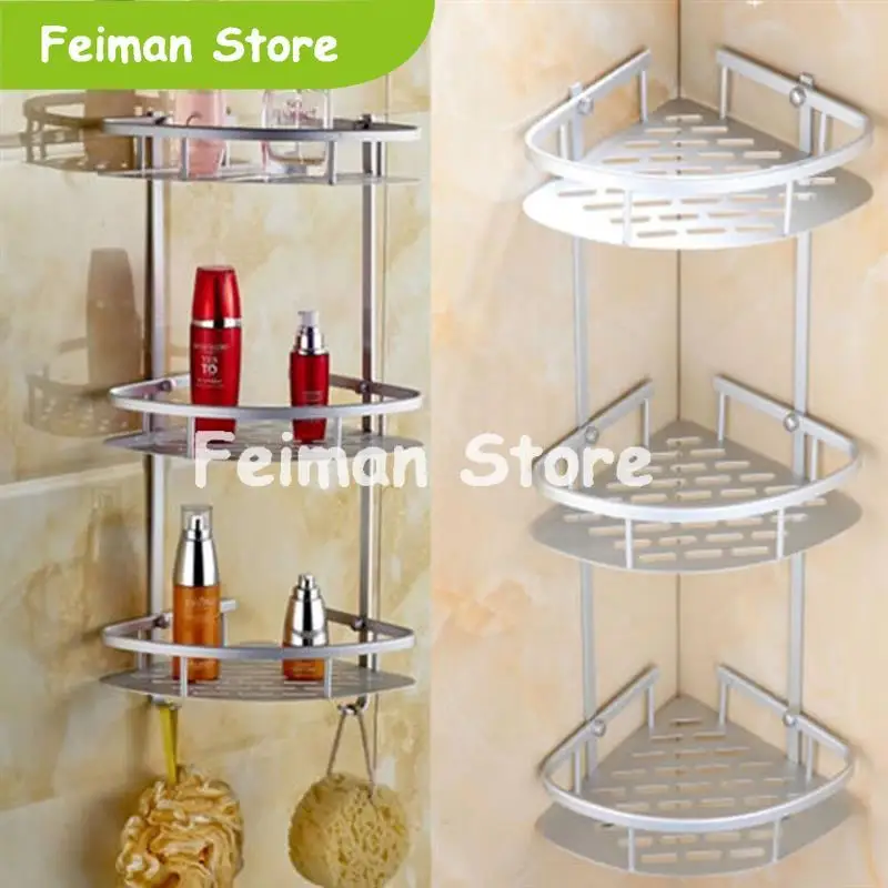 

Aluminum Triangular Rack Bathroom Accessories 2/3 Layer Bathroom Shelf Storage Organizer For Shampoo Soap Cosmetic Basket Holder