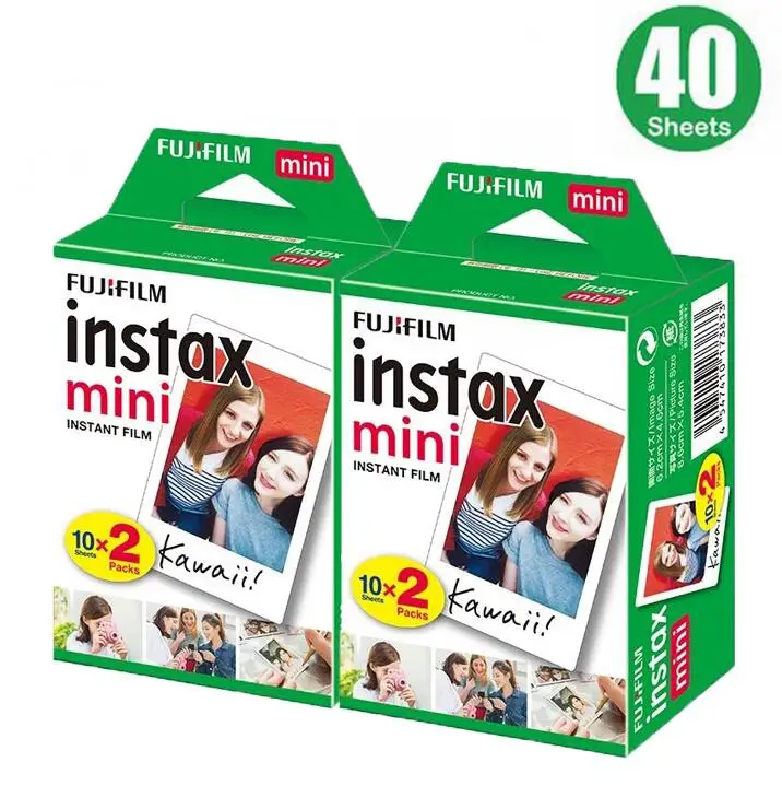 20-100 листов Fujifilm Instax mini 8 пленок белый край 3 дюйма для мгновенной камеры 7 9 25 50 s 70 90 SP-1 SP-2 фотобумага - Цвет: 40 sheets