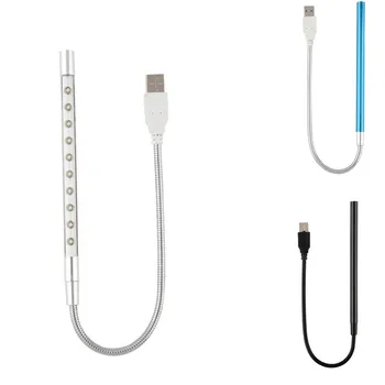 

Centechia Metal Material USB LED Light Lamp 10 LED Flexible Variety of Colors for Notebook Laptop PC Computer