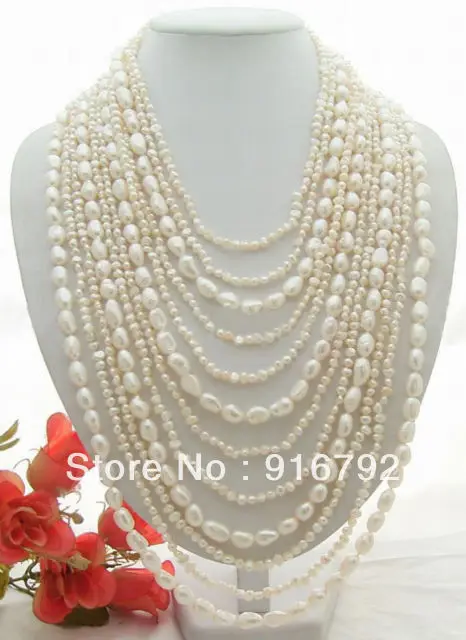 

free shipping >>>>>Wonderful! 12s Frash Water White Baroque Pearl Necklace