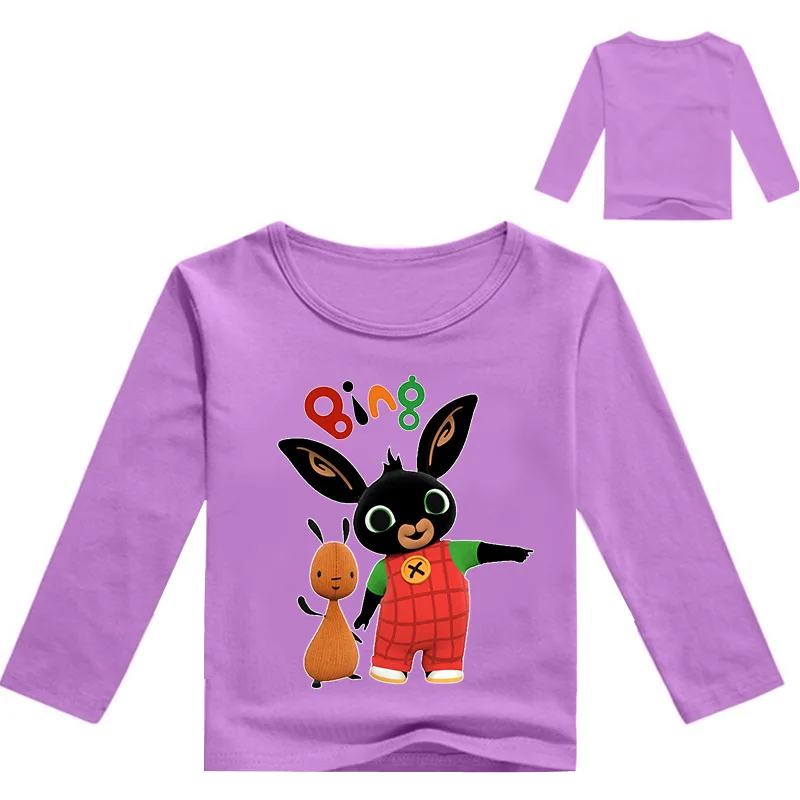 От 2 до 12 лет, Детская футболка с кроликом весенне-осенняя футболка с длинными рукавами для маленьких мальчиков и девочек Детские рубашки с Банни Bing для подростков Топы, одежда - Цвет: style 5