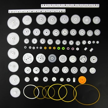 

Smart Electronics 75PCS/lot Plastic Gear,Rack,Pulley,Belt,Worm Gear,Single-and Double-gear 8-56 Teeth