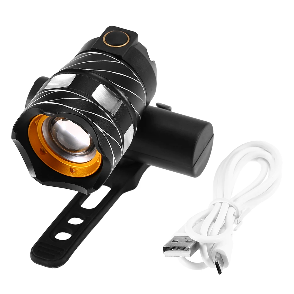 Cheap Waterprof Bike Front Light LED Bicycle Light MTB Bike Headlight Cycling Warning Flashlight with USB Cable Bicycle Accessories 2