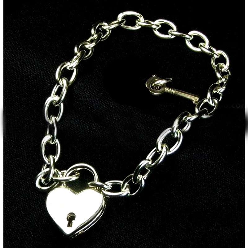 Панк готический женский мужской унисекс цепочка с замком в виде сердца, колье с металлическим звеном, сверхпрочные цепочки, ожерелье-воротник