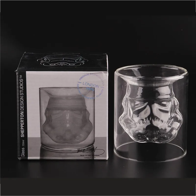 150 мл Прозрачный Звездные войны Штурмовик стеклянная чашка стеклянный бокал для бренди виски стеклянная чашка посуда для бара для подарков