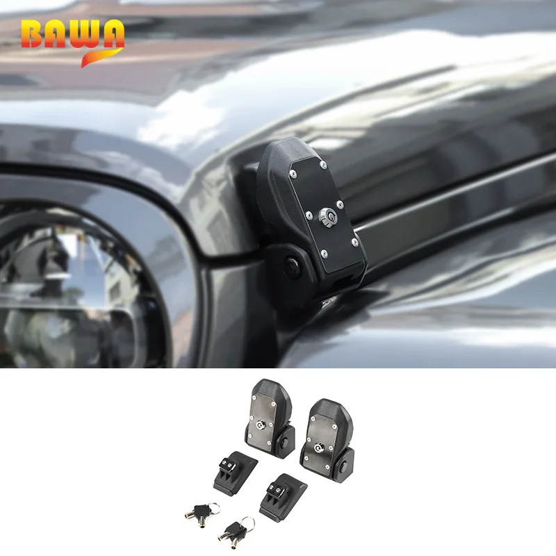

BAWA Locks Hood Set With Key for Jeep Wrangler JL 2018+ Engine Cover Accessories for Jeep Wrangler jl