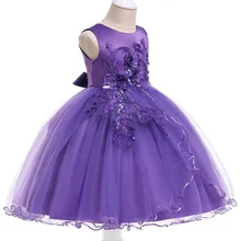 Новинка; детское праздничное платье принцессы на день рождения для девочек; детское элегантное платье подружки невесты с цветочным узором для девочек; одежда для маленьких девочек