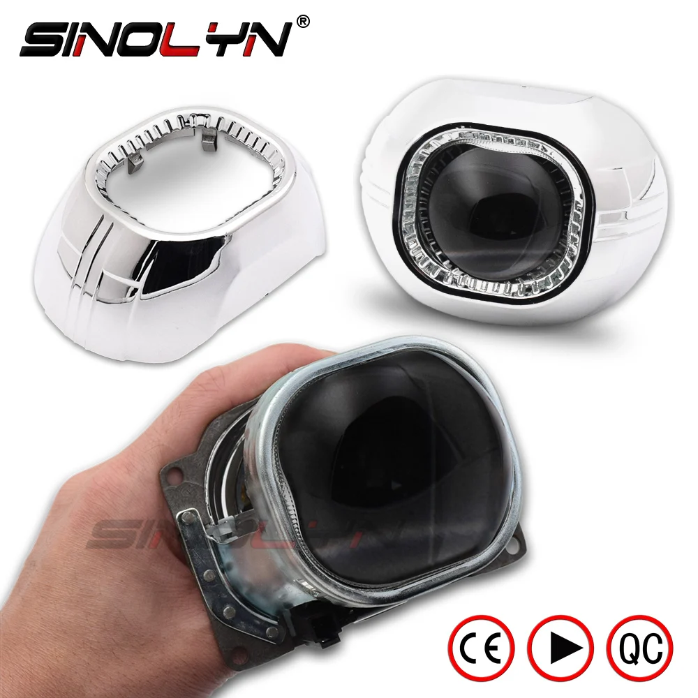 

Sinolyn HID Bi-xenon Projector Lens Headlight Lenses 3.0 Square Q5 For H4 Cars Headlamp D2S D2H Bulbs Accessories Retrofit Style