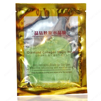 

6pcs/lot Ginkgo Oil Control Green Diamond Crystal Mask Folded Diamond Collagen Magic Mask